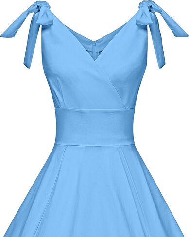 فستان كوكتيل من DressesTown للسيدات من الخمسينيات برقبة على شكل حرف V وقابل للتعديل على شكل فيونكة in Kuwait