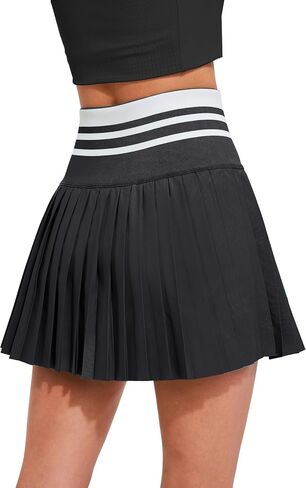 Airfree Pleated Tennis Skirts for Women High Waisted Golf Skort Skirt with Short Athletic Workout Skorts with Pockets in Saudi Arabia
