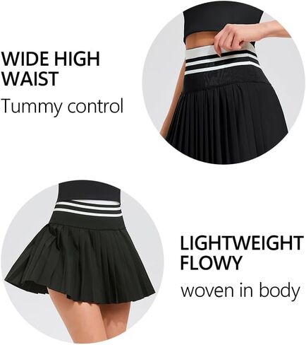 Airfree Pleated Tennis Skirts for Women High Waisted Golf Skort Skirt with Short Athletic Workout Skorts with Pockets in Saudi Arabia