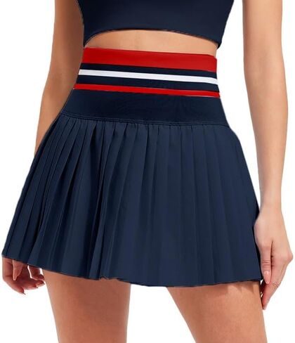 Airfree Pleated Tennis Skirts for Women High Waisted Golf Skort Skirt with Short Athletic Workout Skorts with Pockets in Saudi Arabia