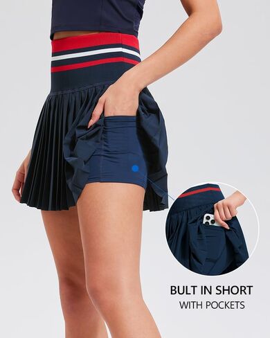 Airfree Pleated Tennis Skirts for Women High Waisted Golf Skort Skirt with Short Athletic Workout Skorts with Pockets in Saudi Arabia