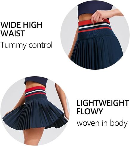 Airfree Pleated Tennis Skirts for Women High Waisted Golf Skort Skirt with Short Athletic Workout Skorts with Pockets in Saudi Arabia