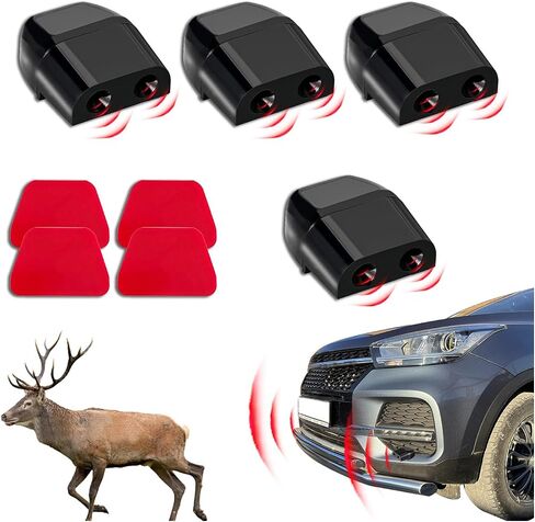 4PCS Deer Whistles for Car, Automotive Deer Warning Whistle Devices, Vehicle Deer Warning Devices Horn Sensor, Universal Animal Alert Car Accessories (Black) in Saudi Arabia