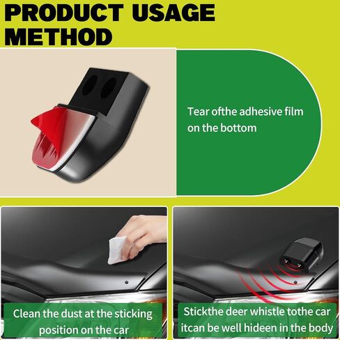 4PCS Deer Whistles for Car, Automotive Deer Warning Whistle Devices, Vehicle Deer Warning Devices Horn Sensor, Universal Animal Alert Car Accessories (Black) in Saudi Arabia