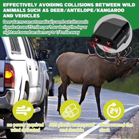 4PCS Deer Whistles for Car, Automotive Deer Warning Whistle Devices, Vehicle Deer Warning Devices Horn Sensor, Universal Animal Alert Car Accessories (Black) in Saudi Arabia