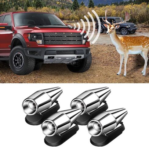 4 Pack Deer Warning Whistle for Car,Deer Warning Unit Animal Whistle with Extra Tapes,Car Forest Driving Deer Warning Alarm Animal Alert,Save Deer Whistles Repellent Devices (4 Black) in Saudi Arabia