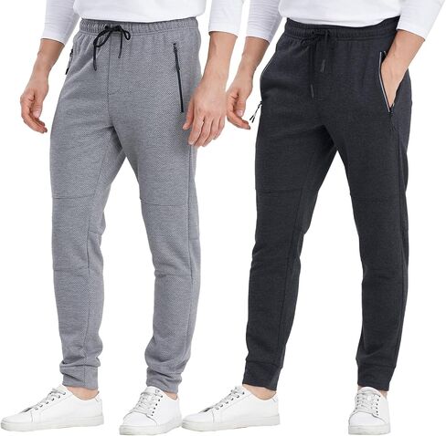 بنطلون رياضي رجالي مكون من قطعتين من Jogger Gym، سروال رياضي للتمرين للرجال، بنطال رياضي للجري مع جيوب بسحاب in Kuwait