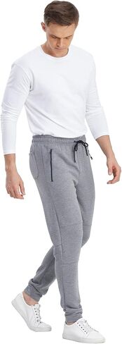 بنطلون رياضي رجالي مكون من قطعتين من Jogger Gym، سروال رياضي للتمرين للرجال، بنطال رياضي للجري مع جيوب بسحاب in Kuwait