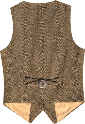 Boys Vest Vintage Tweed Toddler Little Kids Waistcoat with Pocket Sleeveless Slim Fit Casual Vest Outfit in Kuwait