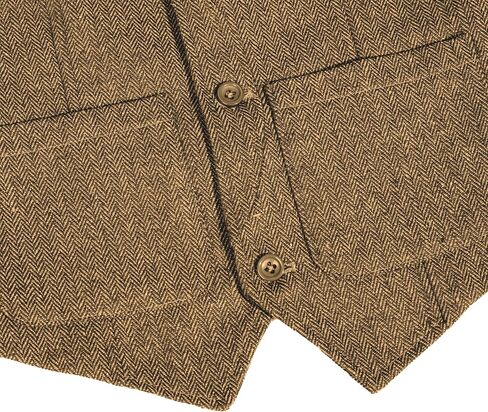 Boys Vest Vintage Tweed Toddler Little Kids Waistcoat with Pocket Sleeveless Slim Fit Casual Vest Outfit in Kuwait