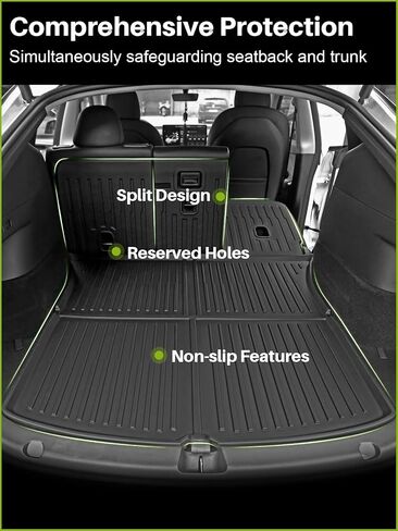 Tesla Model Y Floor Mats for 2025, 8PCS All Weather Full Set Cargo Liners Accessories, 3D TPE Odorless Floor Mat Trunk Frunk Rear Well Mats Custom for 5-Seater(Not Fit 7Seat) in Kuwait