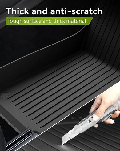 Tesla Model Y Floor Mats for 2025, 8PCS All Weather Full Set Cargo Liners Accessories, 3D TPE Odorless Floor Mat Trunk Frunk Rear Well Mats Custom for 5-Seater(Not Fit 7Seat) in Kuwait