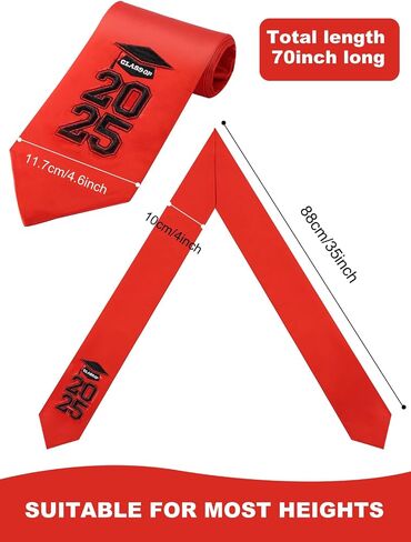 TFTAFAN Graduation Stoles grad Honor Stoles Embroidered CLASS OF 2025 Sash for High School, College, Bachelor, Degrees in Kuwait