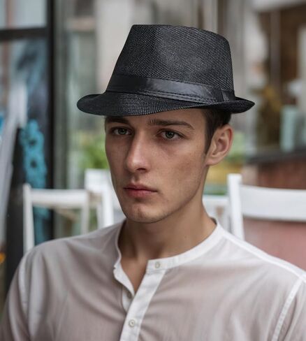 قبعات Giroir Fedora للرجال نساء قصير الحافة للجنسين سمر الشاطئ على طراز 1920s إكسسوارات الحفلات in Kuwait