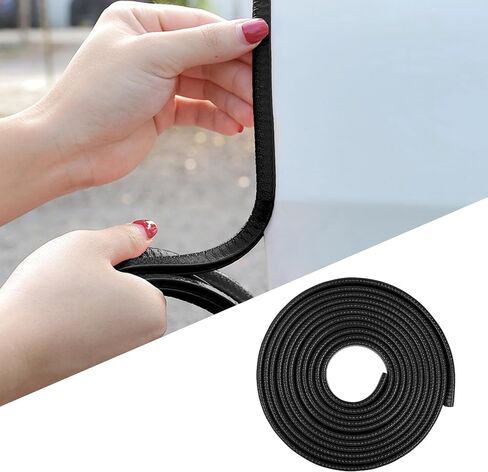 Car Door Edge Guards, 16Ft Universal Car Edge Rubber Seal Trim Protector, U Shape Door Edge Protector Guard, Aluminum Boat Edge Guards, Car Decoration Accessories for Most Car (Black) in Kuwait