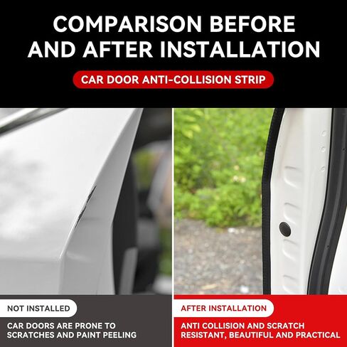 Car Door Edge Guards, 16Ft Universal Car Edge Rubber Seal Trim Protector, U Shape Door Edge Protector Guard, Aluminum Boat Edge Guards, Car Decoration Accessories for Most Car (Black) in Kuwait