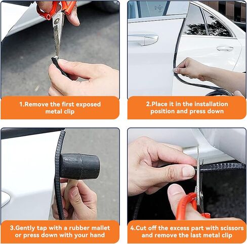 Car Door Edge Guards, 16Ft Universal Car Edge Rubber Seal Trim Protector, U Shape Door Edge Protector Guard, Aluminum Boat Edge Guards, Car Decoration Accessories for Most Car (Black) in Kuwait