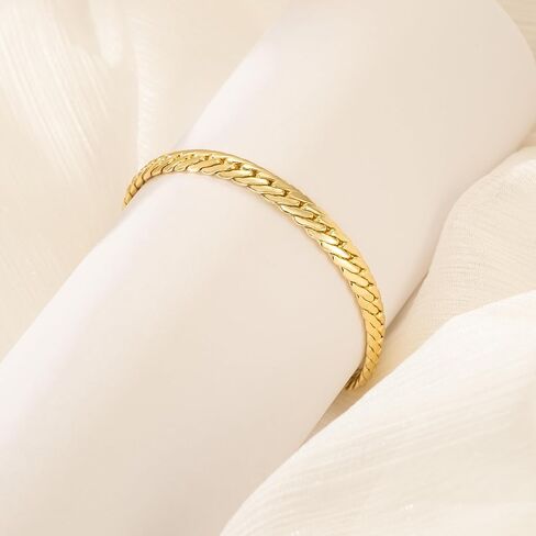 14K Gold Bracelets for Women & Men’s Bracelet Dense Cuban Gold Chain Bracelet for Women Bold Bracelets Non Tarnish Presents (6.5, 7, 7.5, 8, 9 in) in Kuwait