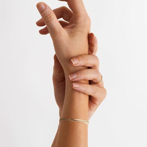 14K Gold Bracelets for Women & Men’s Bracelet Dense Cuban Gold Chain Bracelet for Women Bold Bracelets Non Tarnish Presents (6.5, 7, 7.5, 8, 9 in) in Kuwait