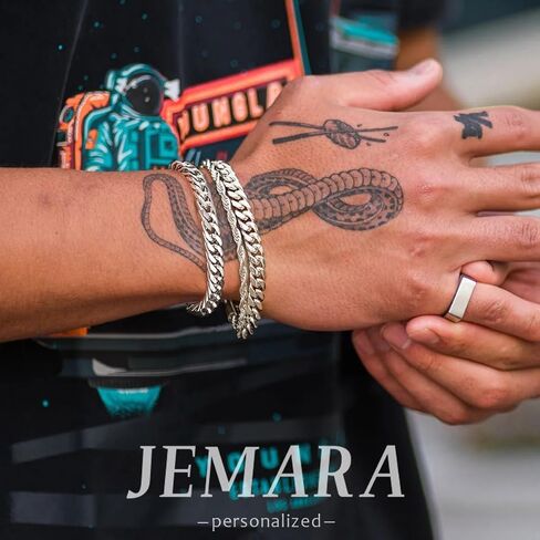 3Pcs Stainless Steel Mens Bracelet,Adjustable Sturdy Silver Cuban Chain Bracelet Set for Men in Saudi Arabia