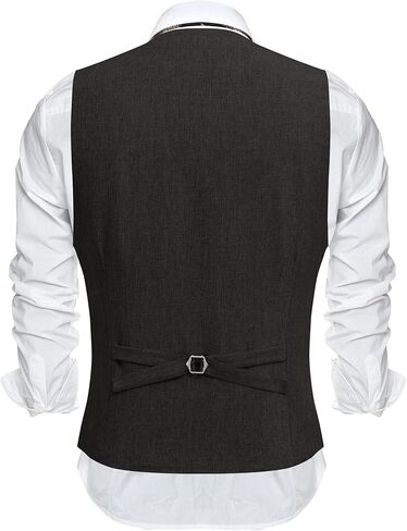COOFANDY Men's Suit Vest V-Neck Casual Business Vests Lightweight Slim Fit Formal Dress Waistcoat for Wedding Party in Kuwait