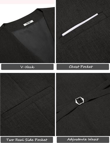 COOFANDY Men's Suit Vest V-Neck Casual Business Vests Lightweight Slim Fit Formal Dress Waistcoat for Wedding Party in Kuwait