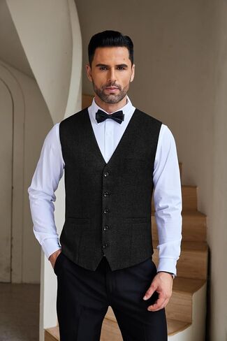 COOFANDY Men Casual Suit Vest Formal Dress Vest Slim Fit Waistcoat Business Wedding in Saudi Arabia