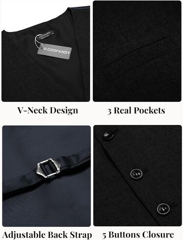 COOFANDY Men Casual Suit Vest Formal Dress Vest Slim Fit Waistcoat Business Wedding in Saudi Arabia
