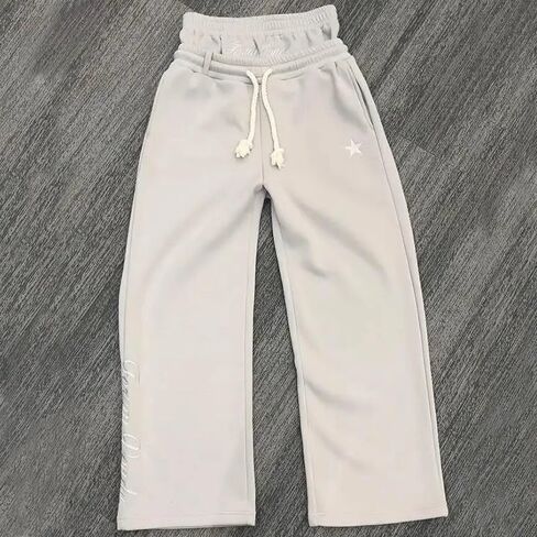 Double Waisted Sweatpants Men Y2k Baggy Sweatpants Drawstring Wide Leg Gym Workout Pants Loose Vintage Grunge Pants in Saudi Arabia