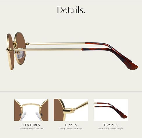 mosanana Trendy Retro Small Oval Sunglasses for Women 90s Metal Sun Glasses MS52476 in Kuwait