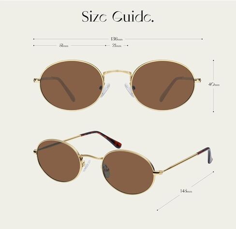 mosanana Trendy Retro Small Oval Sunglasses for Women 90s Metal Sun Glasses MS52476 in Kuwait