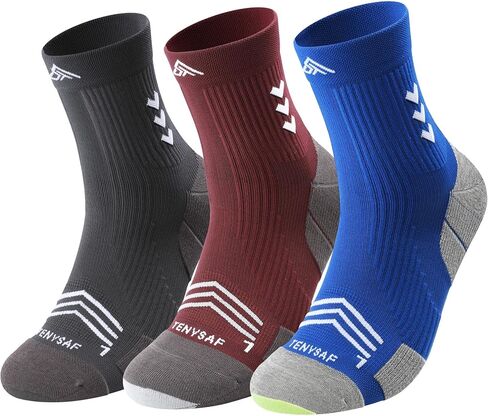 Compression Sport Running Socks: Athletic Crew Socks for Men Women Cycling Hiking Basketball Work,3 Pairs in Kuwait