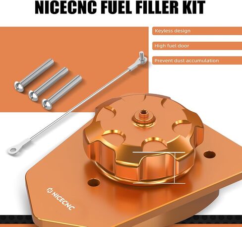 Fuel Filler Neck Gas Tank Cap Kit Compatible with 690 Enduro/R & SMC/R 2019-2023, Fuel Filler Kit with Stainless Steel Tethering Lanyard, Fuel Neck Cap Cover, Black in Saudi Arabia