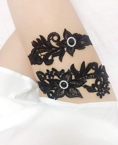Something Blue for Bride on Wedding Garter Set Lace Wedding Garter for Bride Garter Belt Set 2 Pcs in Saudi Arabia