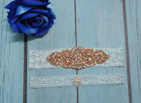Something Blue for Bride on Wedding Garter Set Lace Wedding Garter for Bride Garter Belt Set 2 Pcs in Saudi Arabia