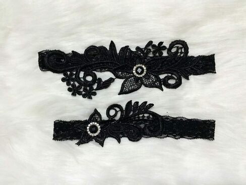 Something Blue for Bride on Wedding Garter Set Lace Wedding Garter for Bride Garter Belt Set 2 Pcs in Saudi Arabia