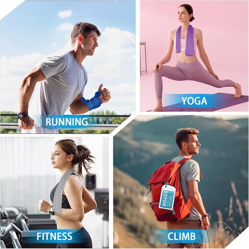 4 Packs Cooling Towels, 40" x 12" Microfiber Cooling Towels for Neck and Face, Soft Breathable Gym Towels for Working Out with Waterproof Bag & Carabiner, Sweat Towels for Running, Yoga, Travel, Climb in Saudi Arabia