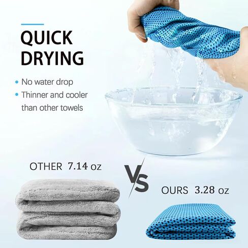 4 Packs Cooling Towels, 40" x 12" Microfiber Cooling Towels for Neck and Face, Soft Breathable Gym Towels for Working Out with Waterproof Bag & Carabiner, Sweat Towels for Running, Yoga, Travel, Climb in Saudi Arabia