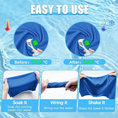 4 Packs Cooling Towels, 40" x 12" Microfiber Cooling Towels for Neck and Face, Soft Breathable Gym Towels for Working Out with Waterproof Bag & Carabiner, Sweat Towels for Running, Yoga, Travel, Climb in Saudi Arabia