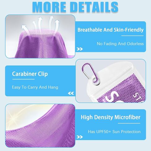 4 Packs Cooling Towels, 40" x 12" Microfiber Cooling Towels for Neck and Face, Soft Breathable Gym Towels for Working Out with Waterproof Bag & Carabiner, Sweat Towels for Running, Yoga, Travel, Climb in Saudi Arabia