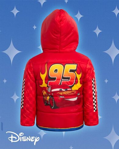 Disney Boys' Puffer Jacket - Cozy Full Zip Up Hooded Mickey Mouse, Cars and Buzz Lightyear Jackets for Boys (Sizes: 2T-7) in Saudi Arabia
