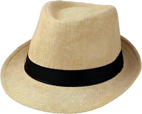 قبعات Giroir Fedora للرجال نساء قصير الحافة للجنسين سمر الشاطئ على طراز 1920s إكسسوارات الحفلات in Kuwait