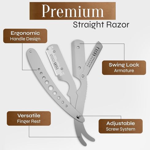 100 BLADES + Facón Classic Professional Straight Edge Barber Razor - Salon Quality Cut Throat Shavette in Kuwait