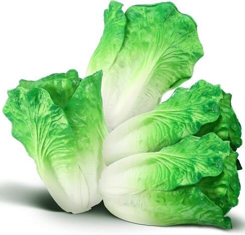 Zeyune 4 Pcs Fake Lettuce Fake Vegetable Realistic Artificial Vegetables for Decoration, Home Kitchen Decor, Simulation, PU in Saudi Arabia