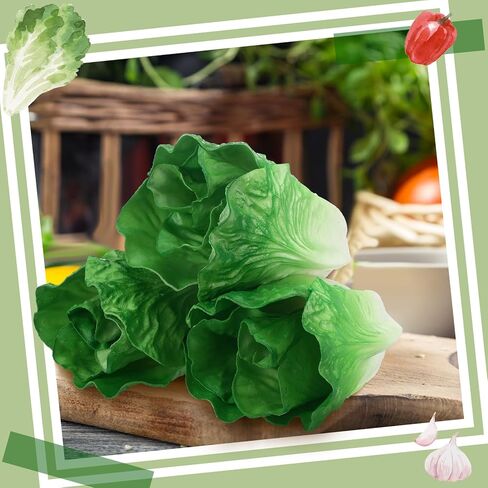 Zeyune 4 Pcs Fake Lettuce Fake Vegetable Realistic Artificial Vegetables for Decoration, Home Kitchen Decor, Simulation, PU in Saudi Arabia