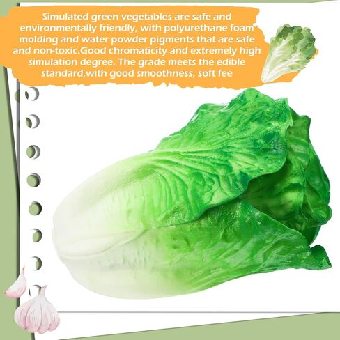 Zeyune 4 Pcs Fake Lettuce Fake Vegetable Realistic Artificial Vegetables for Decoration, Home Kitchen Decor, Simulation, PU in Saudi Arabia