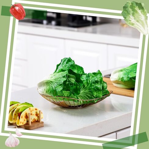 Zeyune 4 Pcs Fake Lettuce Fake Vegetable Realistic Artificial Vegetables for Decoration, Home Kitchen Decor, Simulation, PU in Saudi Arabia