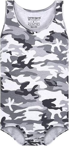 Mens Adult Onesie Camouflage Vest Cotton Pajama Jumpsuits One Piece Sleeveless Romper Bodysuit in Kuwait