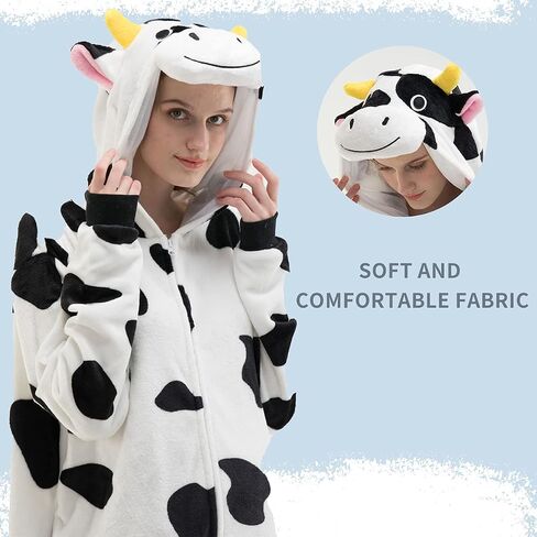 COSUSKET Snug Fit Unisex Adult Onesie Pajamas, Flannel Cosplay Animal One Piece Halloween Costume Sleepwear Homewear in Saudi Arabia