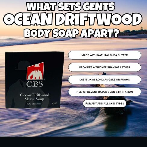 G.B.S 97% Men's Cedar & Pine Shave Soap –All Natural Shave Soap for Men- Creates a Rich Lather Foam for Ultimate Wet Shaving Experience (Cedar and Pine) in Kuwait